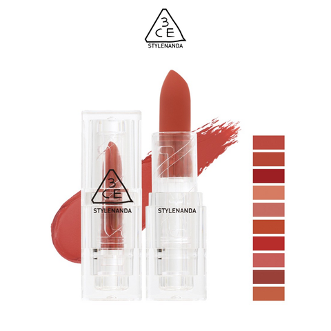 Son thỏi 3CE Soft Matte Lipstick vỏ trong suốt 3.5g