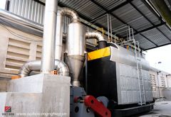 Nồi hơi đốt than củi công suất 1000kg.hơi/giờ