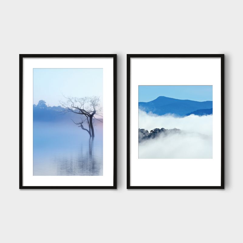 Bộ 2 tranh phong cảnh núi xanh – Mia Art