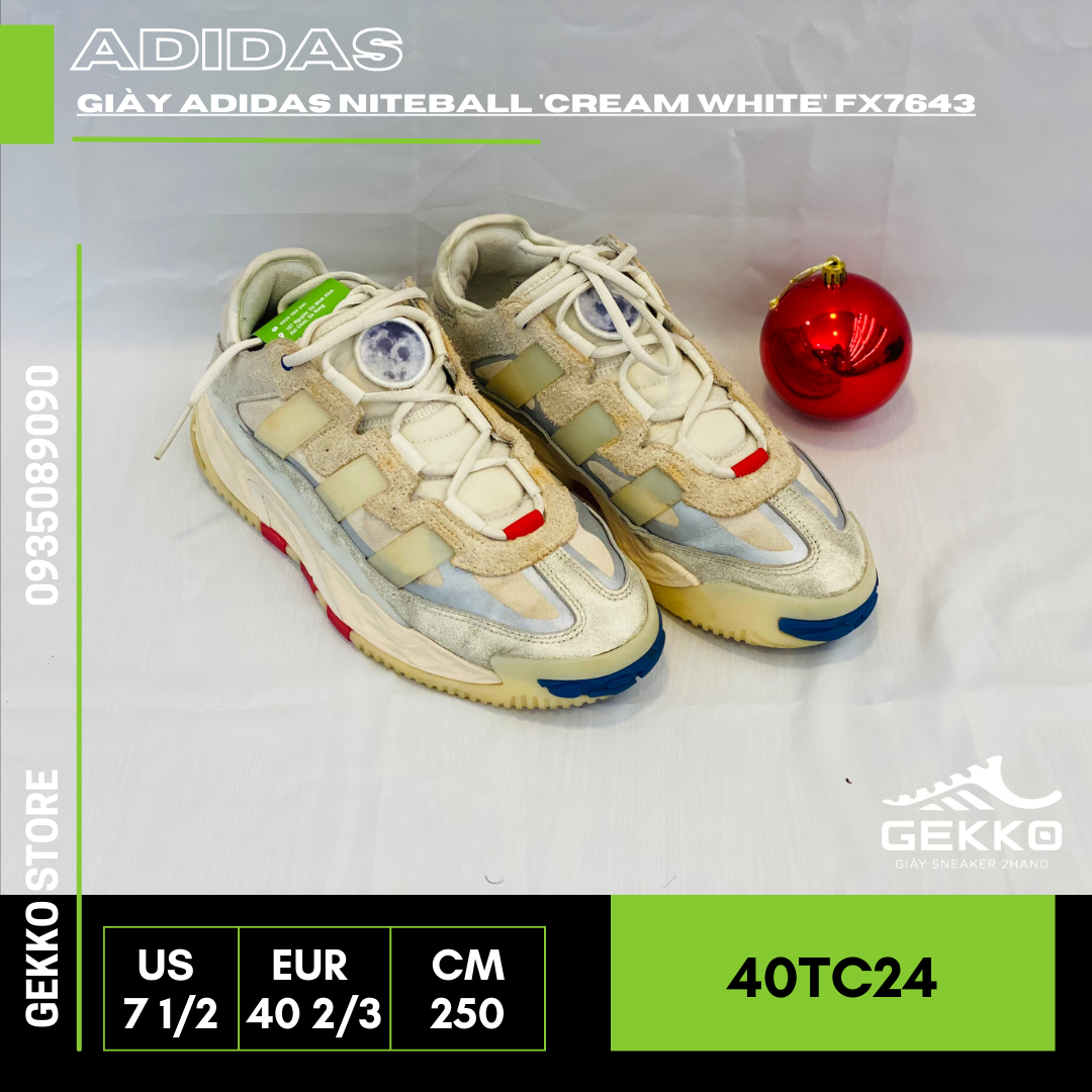 Giay Adidas Niteball Cream White FX7643 Gekko 2hand Sneaker Store