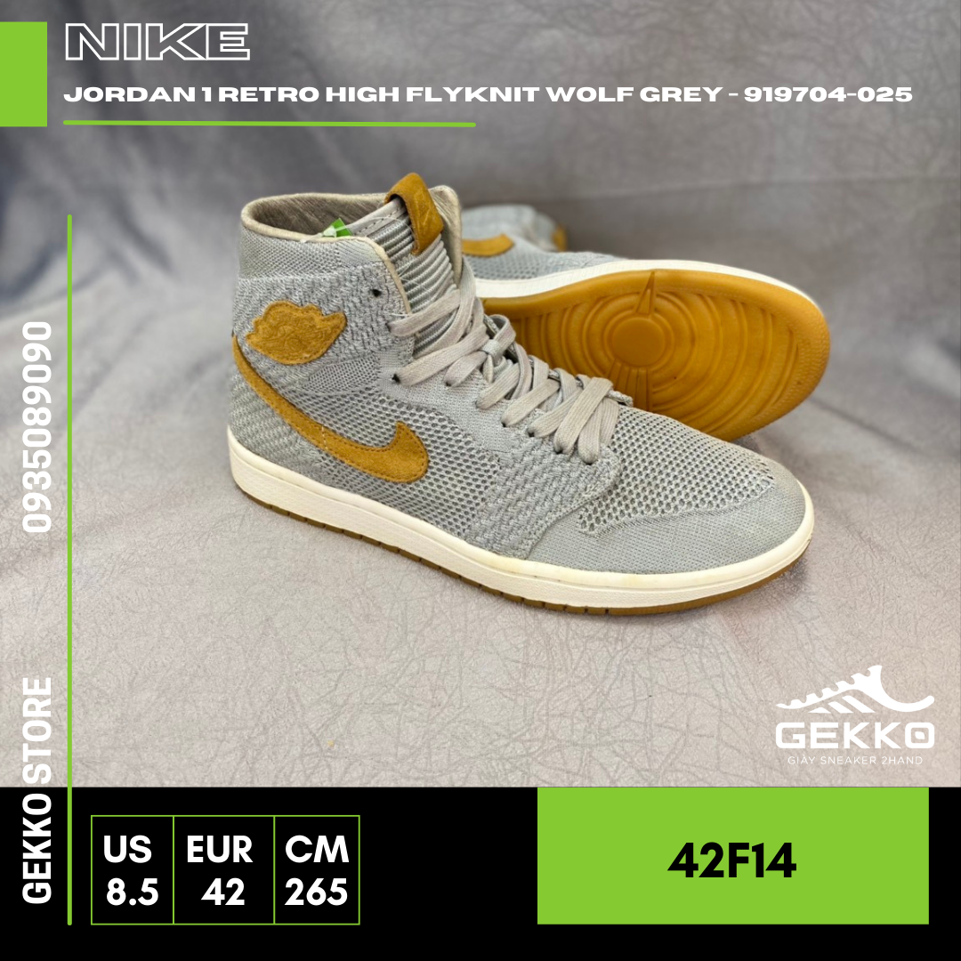 Jordan 1 Retro High Flyknit Wolf Grey 919704 025 Gekko 2hand Sneaker Store