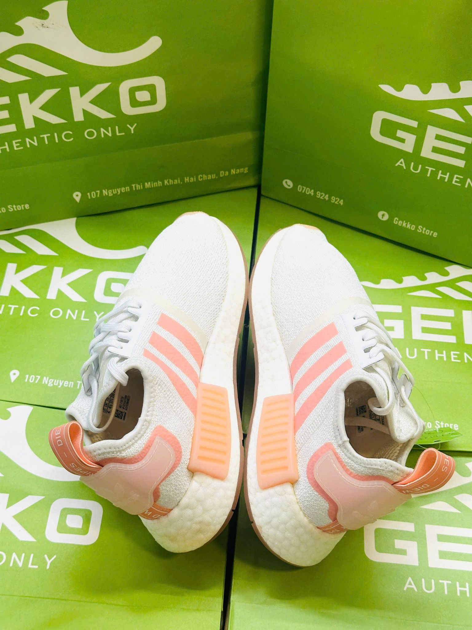 adidas gazelle silver green womens adidas NMD_R1 Shoes - Kids - Cloud White / Cloud White / Screaming Pink