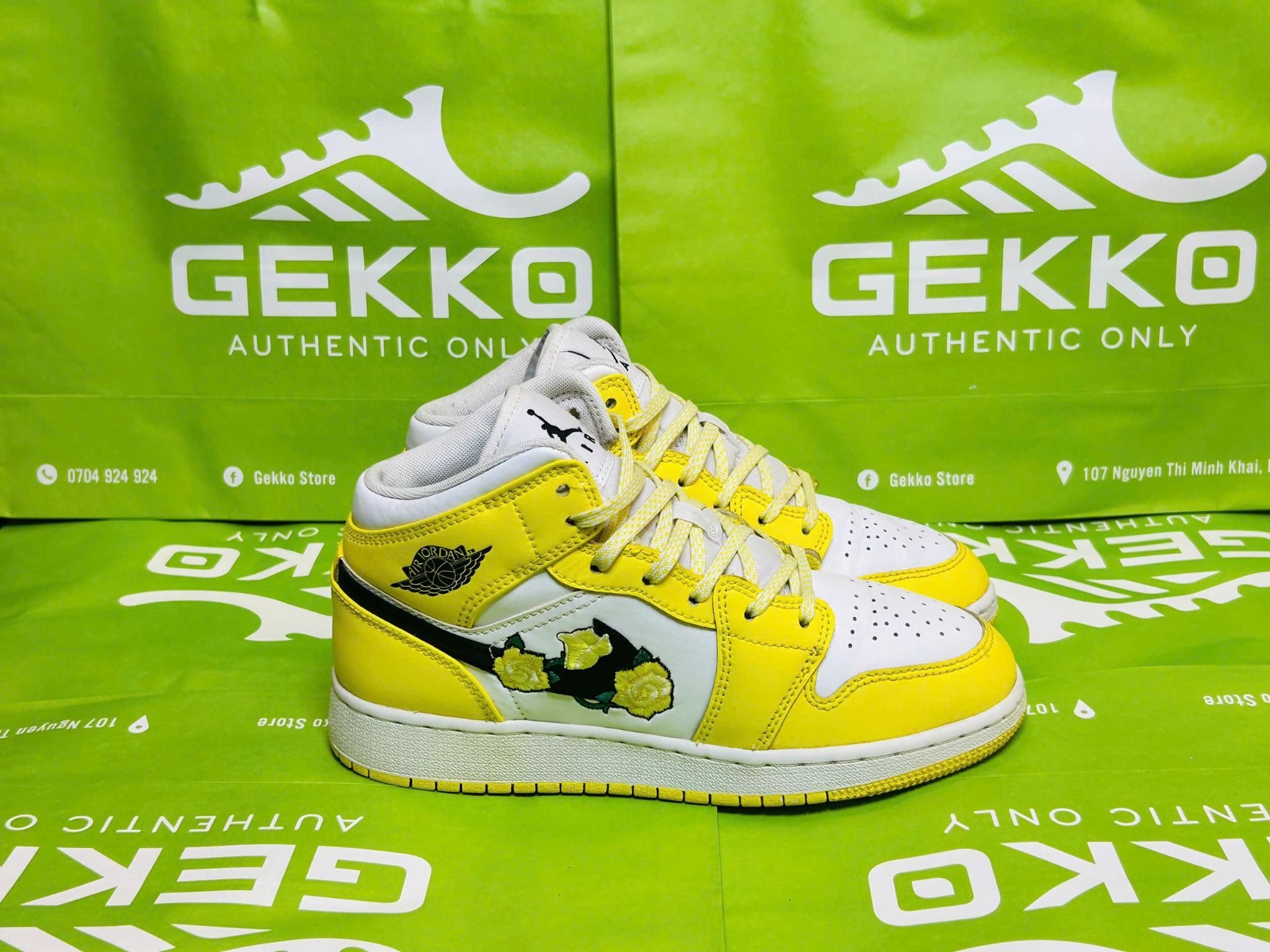 jordan 1 mid floral yellow