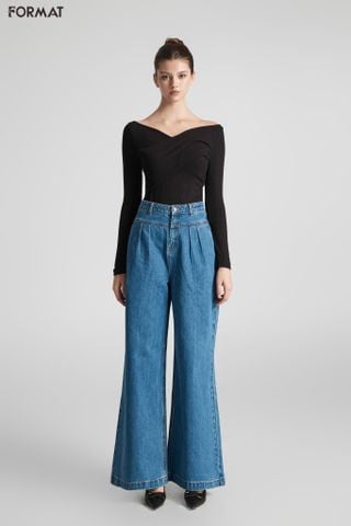 Quần Jeans nữ ống rộng B9JEA003M