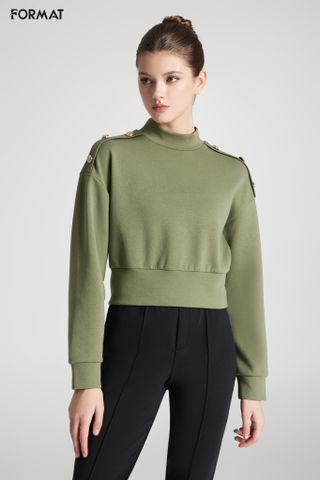 Áo Sweatshirt nữ đính cúc trang trí B9SWS505N