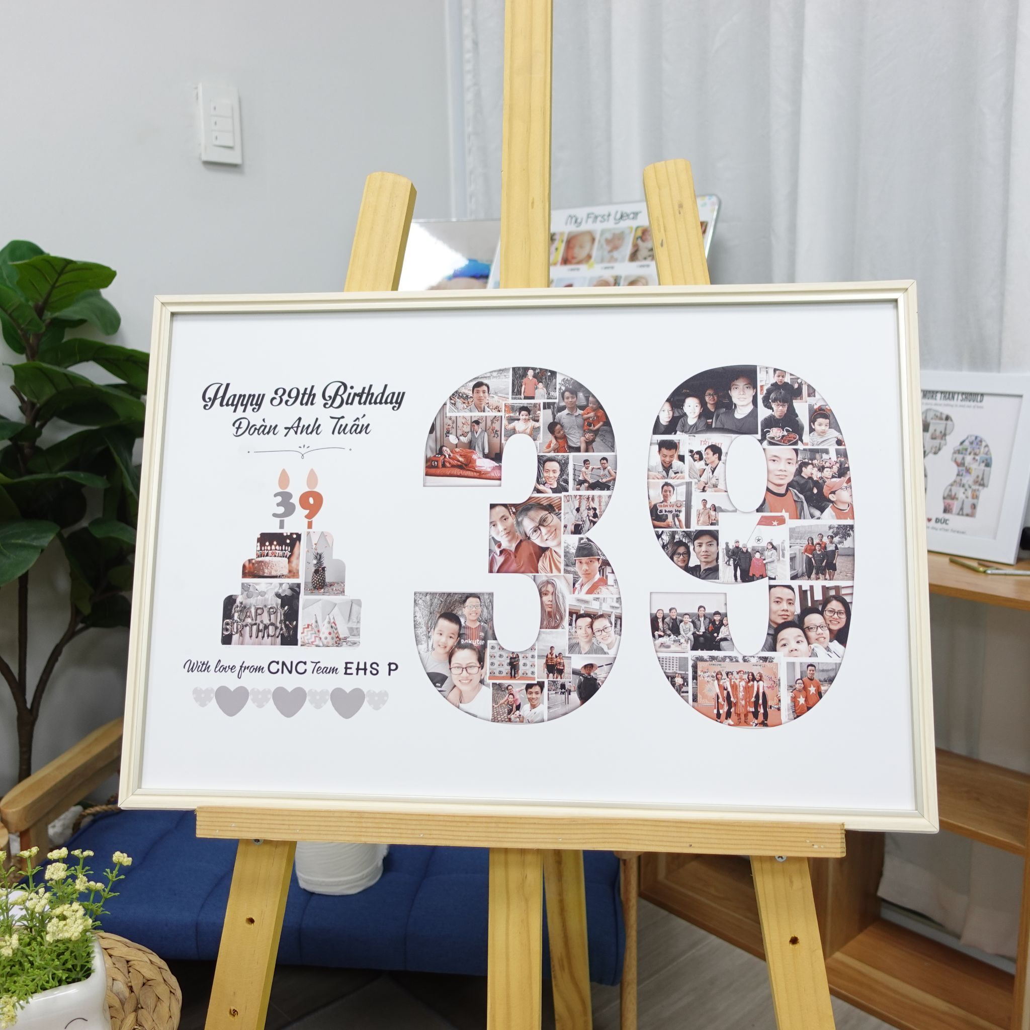 Khung ảnh sinh nhật Khung ảnh handmade cho bé Trang trí bàn tiệc sinh nhật Thiết kế theo yêu cầu Shopee Việt Nam