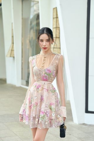  Lilian Nude Flower Dress 