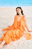  SS23 ĐẦM MAXI LILIA ORANGE 