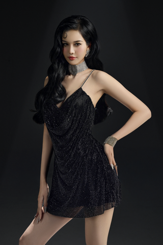  Glimering Gala Dress (Black) 