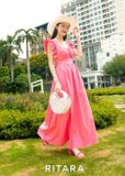  ĐẦM ĐI BIỂN ORANGE PINK MAXI 