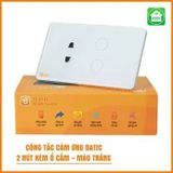  Công Tắc Cảm Ứng Datic – 2 Nút Cảm Ứng + 1 Ổ Cắm- Hàng Chính hãng 