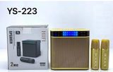  Loa Karaoke YS223 Kèm 2 Micro Không Dây Kiêm Bluetooth, USB, Thẻ nhớ- Loa YS-223 Nhỏ Gọn Âm Thanh Chất Lượng, Độ Bền Cao 