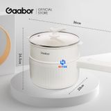  Nồi điện đa năng dung tích 2L GAABOR GR-N20A, vân đá chống dính kèm xửng hấp, công suất 600W - Hàng chính hãng 