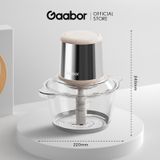  Máy xay thịt thực phẩm đa năng MG20M-WH01A Gaabor  công suất 300W cối thủy tinh 4 lưỡi dao sắc bén - Hàng chính hãng 