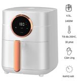  Nồi chiên không dầu GAABOR GA-E45A02 dung tích 4.5L - Thép không gỉ bền bỉ - Giá rẻ tiết kiệm - Hàng chính hãng 