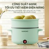  Nồi Điện Đa Năng SAMONO Lòng Nồi Chống Dính Dung Tích  1.2 Lít Công Suất 600W Chất Liệu An Toàn Thực Phẩm  Kèm Nồi Hấp  SW-DG04 