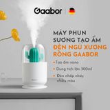  Máy phun sương nano mini tạo ẩm,  khuếch tán tinh dầu có đèn ngủ GAABOR  GMH-N3A dung tích 300ml- Hàng chính hãng 