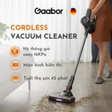  Máy hút bụi không dây  lực hút li tâm GAABOR VCL10E-BK01A  dòng DEEP SEA cao cấp, pin Lithium  tháo rời có đèn LED - Hàng chính hãng 