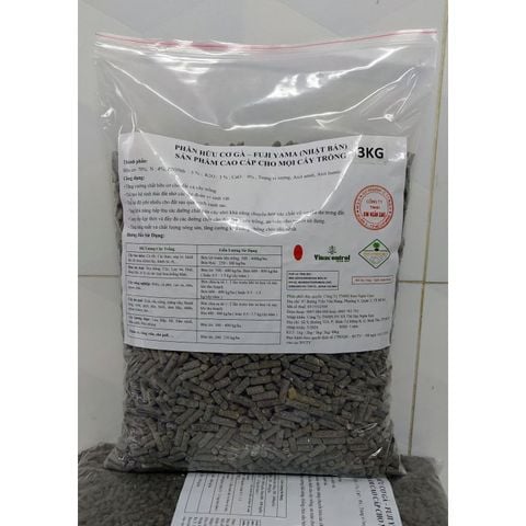 Phân Gà Hữu Cơ Fujiyama (Nhật Bản) - Bao 3Kg - Sản Phẩm Cao Cấp Cho Mọi Loại Cây Trồng