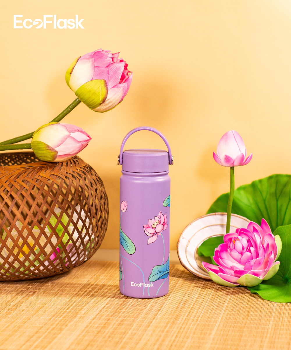 Set quà tặng bình giữ nhiệt EcoFlask - Sen Nở