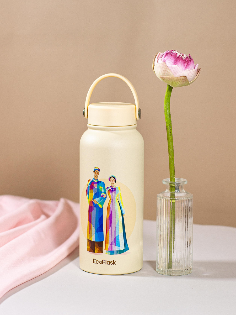 Bình giữ nhiệt EcoFlask 1000ml thiết kế Áo Dài Miniraglan