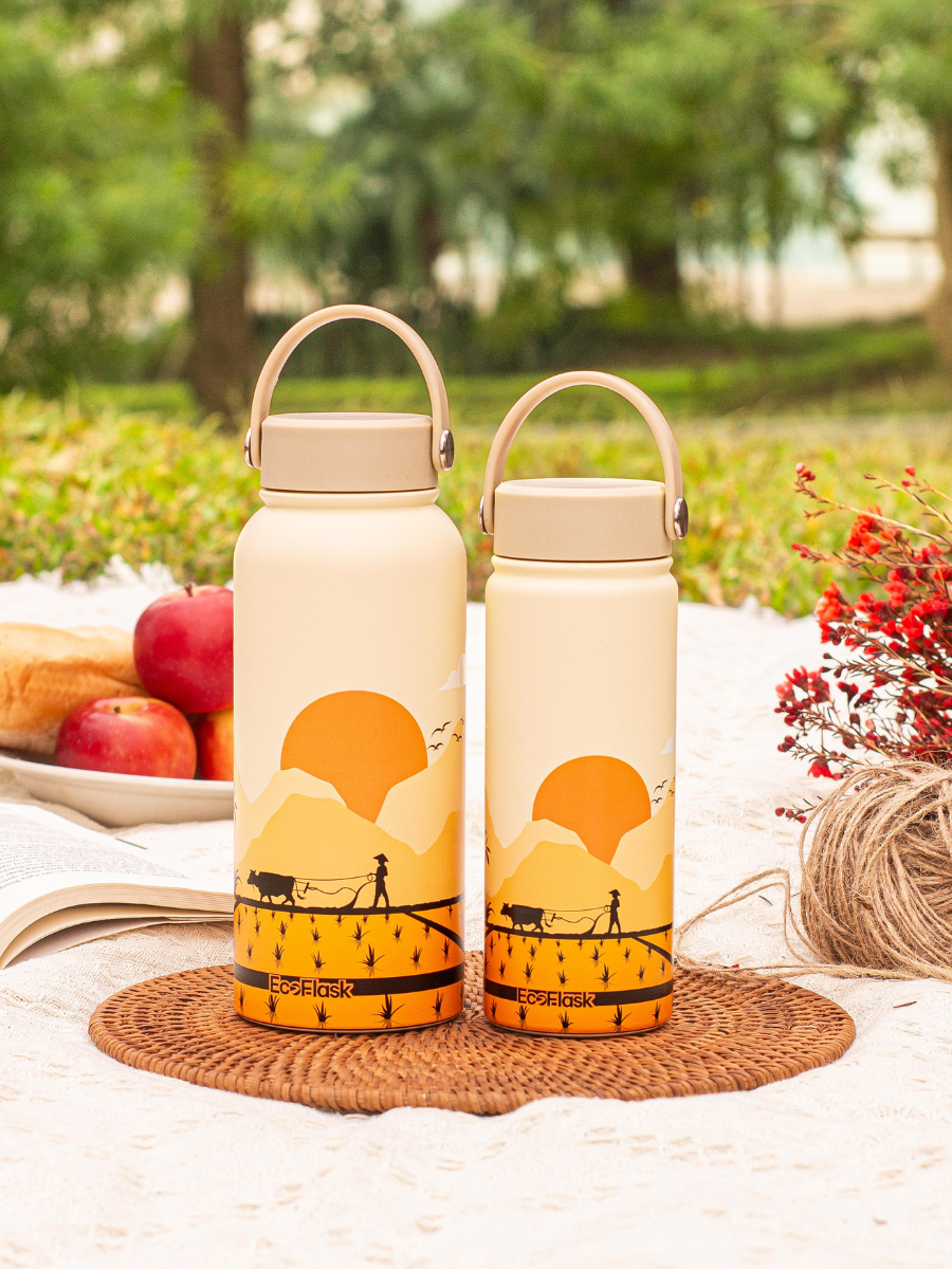 Bình giữ nhiệt EcoFlask 550ml thiết kế Cánh Đồng Lúa