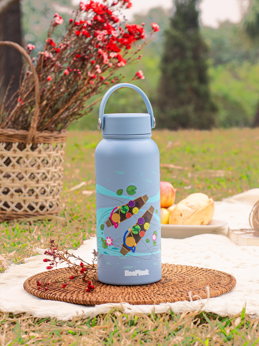 Bình giữ nhiệt EcoFlask 1000ml thiết kế Cánh Đồng Lúa
