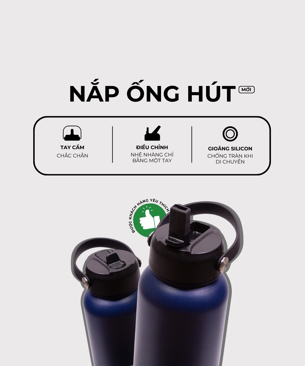 Bình giữ nhiệt EcoFlask 1000ml có ống hút - (C06)