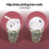 Ly giữ nhiệt, cốc giữ nhiệt EcoFlask 500ml thiết kế hoạ tiết cao cấp chính hãng, inox 304, có ống hút, bảo hành 3 năm