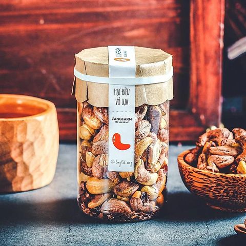  Hạt điều vỏ lụa L'angfarm, 200g, hũ, mẫu tobita 