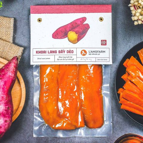  Khoai lang sấy dẻo L'angfarm, 300g, bịch, mẫu hút chân không 