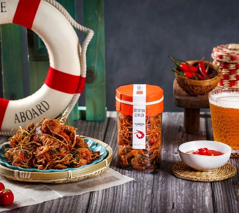  Tôm rim rau củ ăn liền Yumsea 130g hũ mẫu tobita 