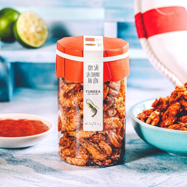  Tôm sấy lá chanh ăn liền Yumsea, hũ, 100g, mẫu tobita L'angfarm 