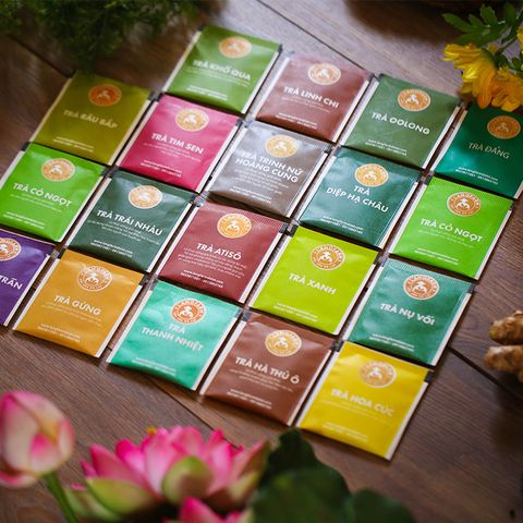  Trà oolong túi lọc L'angfarm, 25 tép, hộp, mẫu quấn dây kraft 