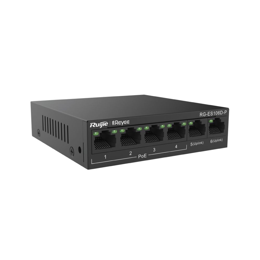 SWITCHES 4 Port POE Ruijie RG-ES106D-P