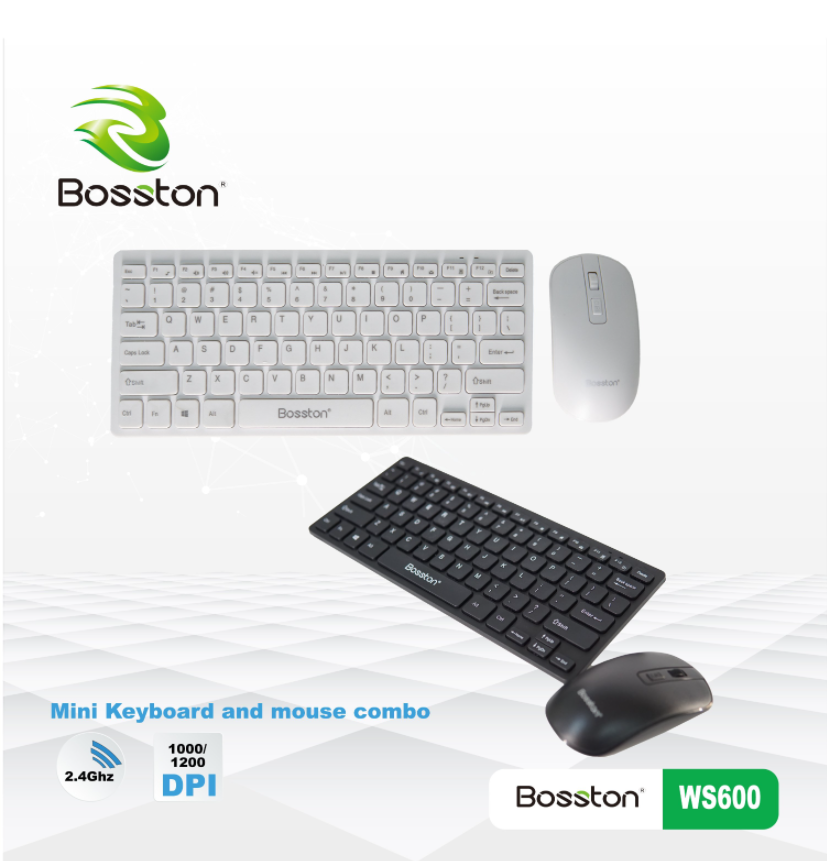 Combo ko dây Keyboard + Mouse BOSSTON WS600 Mini Chính hãng