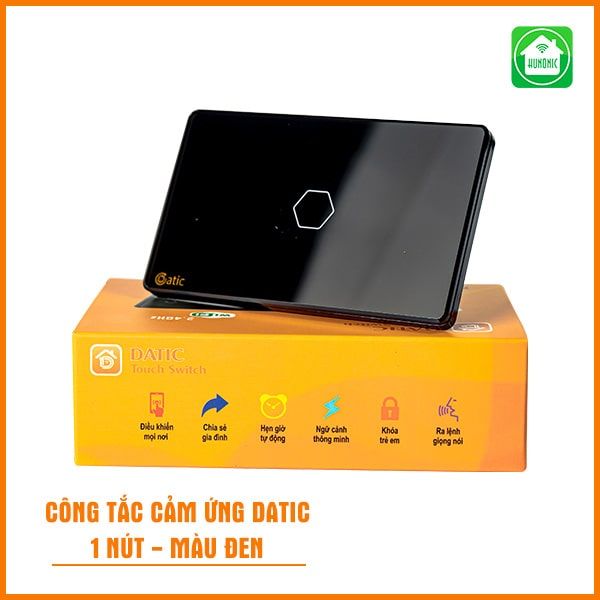 Công Tắc Cảm Ứng Datic – 1 Nút Màu Đen