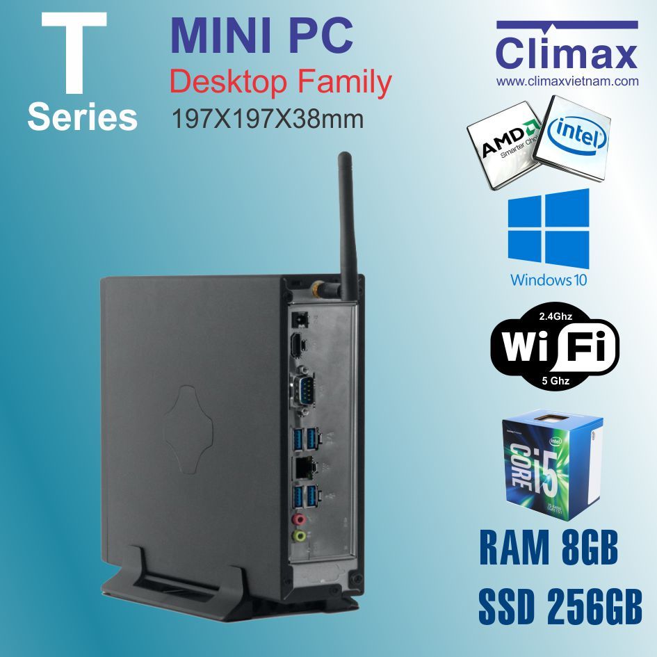 Máy tính để bàn mini PC Core i5 Climax CL-M8256-T5