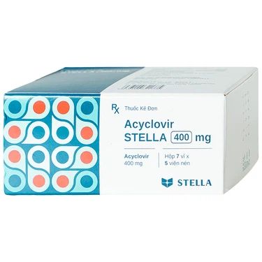  Thuốc Acyclovir Stella 400mg điều trị nhiễm virus Herpes simplex, bệnh zona, bệnh thủy đậu, dự phòng nhiễm HSV 