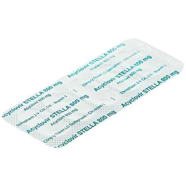  Thuốc Acyclovir Stella 800mg điều trị nhiễm virus Herpes simplex, bệnh zona, bệnh thủy đậu, dự phòng nhiễm HSV 