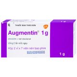  Thuốc viên Augmentin 1g điều trị nhiễm khuẩn (Hộp 2 vỉ x 7 viên). 