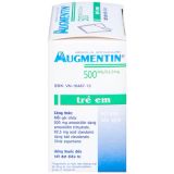  Bột pha hỗn dịch Augmentin 500mg/62.5mg điều trị nhiễm khuẩn cho trẻ em (Hộp 12 gói). 