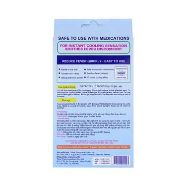  Miếng dán hạ sốt Aikido Gel Cool Patch chườm mát khi bị sốt nóng, say nắng, ngừa co giật ở trẻ 