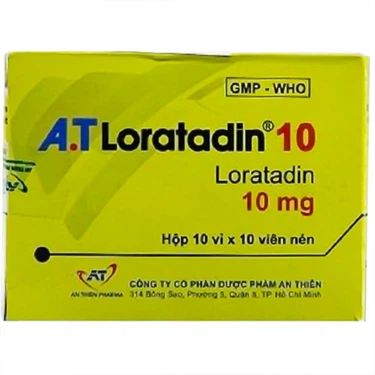  Thuốc A.T Loratadin 10 điều trị viêm mũi dị ứng, viêm kết mạc dị ứng 