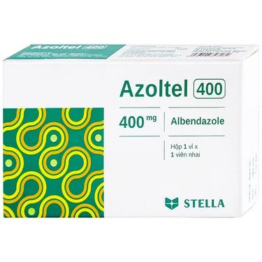  Thuốc Azoltel 400mg điều trị nhiễm một hoặc nhiều loại ký sinh trùng đường ruột (1 viên) 