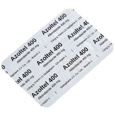  Thuốc Azoltel 400mg điều trị nhiễm một hoặc nhiều loại ký sinh trùng đường ruột (1 viên) 