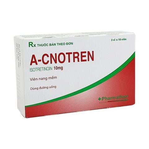  Viên A-Cnotren Isotretinoin 10mg điều trị mụn trứng cá, mụn bọc, điều tiết bã nhờn. 