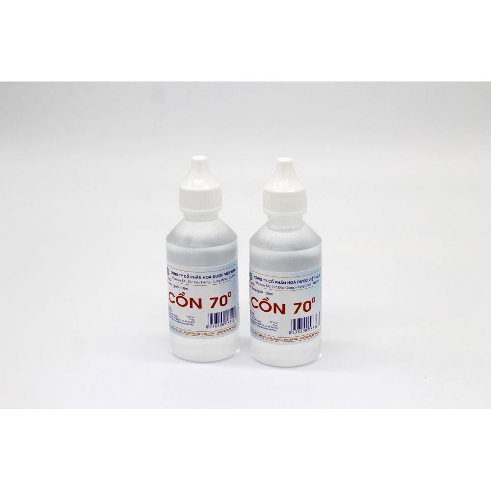  Cồn 70 độ sát trùng vết thương ngoài da, khử trùng dụng cụ y tế ( 50ml ). 