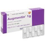  Thuốc viên Augmentin 1g điều trị nhiễm khuẩn (Hộp 2 vỉ x 7 viên). 