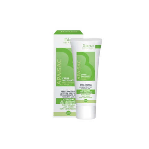  Kem giúp thấm hút bã nhờn và se khít lỗ chân lông, giảm bóng nhờn cho da Biorga Dermatology Apaisac Mattifying Cream 40ml 